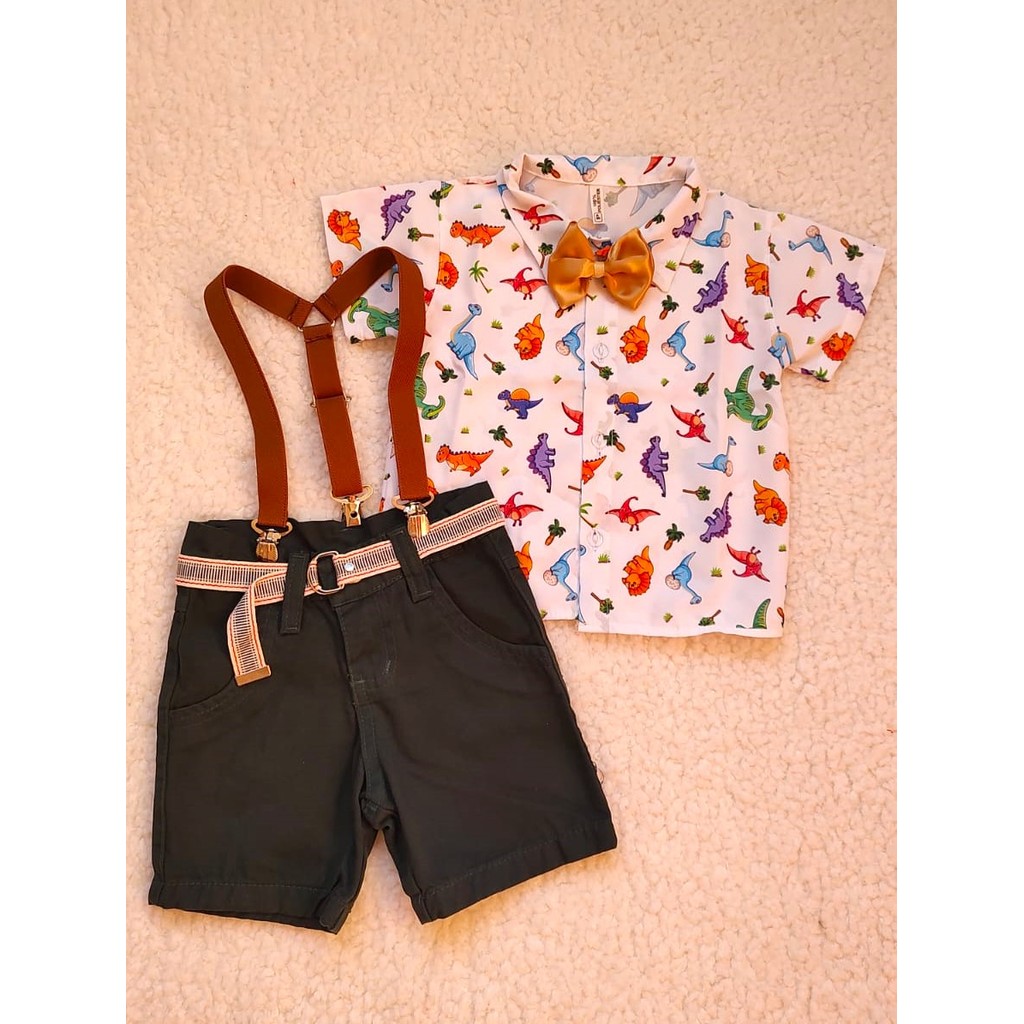 Dinossauro Baby Conjunto de Roupa Temática Festa Menino Shopee