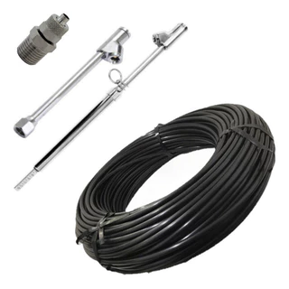 Kit Borracheiro Inflador Pneu + Calibrador Com Medidor Metal