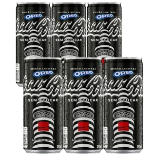 Kit c/6un Refrigerante Coca Cola Oreo 310ml Sem Açúcar Edição Limitada Colecionáveis