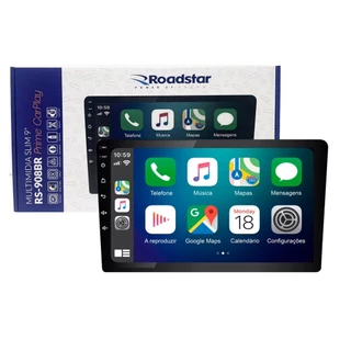 Central Multimídia Roadstar RS-908BR Plus Carplay e Android Auto Via Cabo Bluetooth USB 9 Polegadas