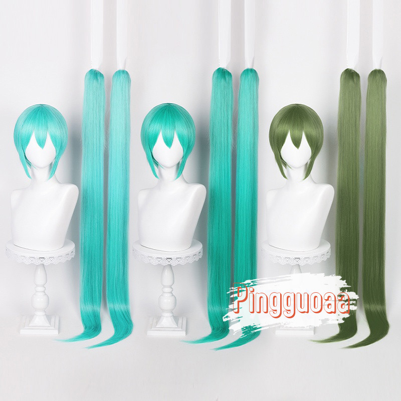 Vocaloid Hatsune Miku Cosplay Wig Sakura Miku 115cm Long Green/Cyan ...