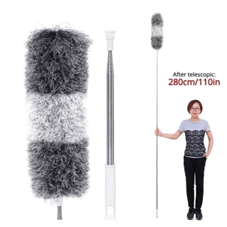 Espanador de Pó Telescópico 2.8m Com Cabeça Dobrável - Ferramenta de Limpeza em Aço Inoxidável Para Teto e Cantos em Oferta na Shopee