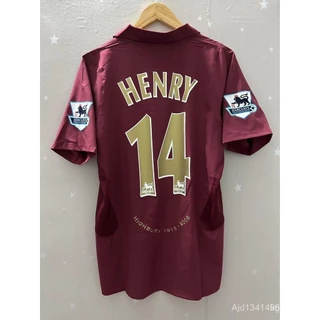 05-06 Arsenal HENRY FABREGAS Alta Qualidade BERGKAMP T-shirt Personalizada Para Casa Retro Camisa De Futebol. 9CLV