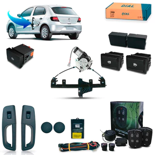 Kit Vidro Elétrico + Alarme Positron Gol G5 Voyage GV Traseiro