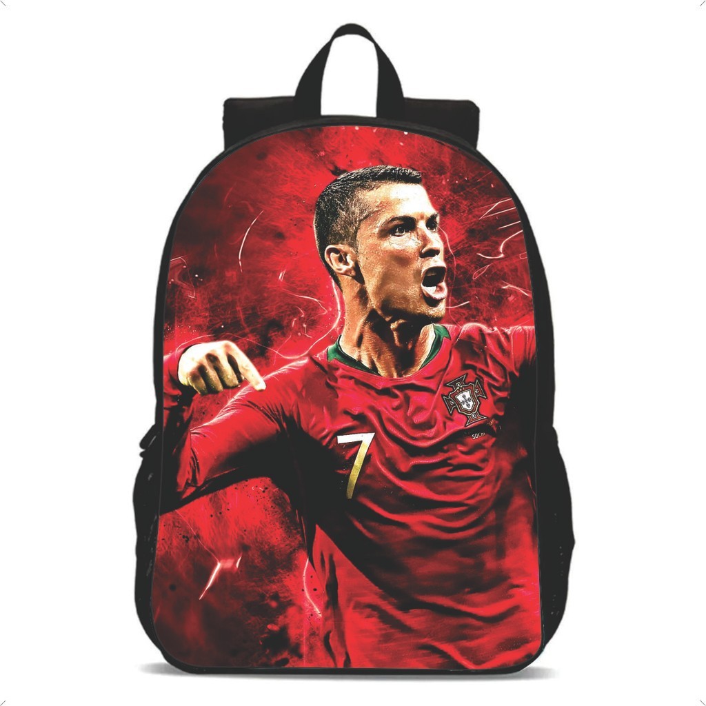 Mochila Infantil Escolar Meninos Futebol Portugal Cristiano Ronaldo CR7 ...