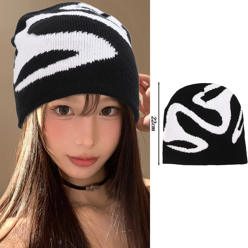 Chapéu De Malha Y2K Coreano-Personalidade , Legal-Gorro De Cabeça