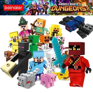 205pcs Minecraft montado blocos de construção minifiguras brinquedos educativos infantis