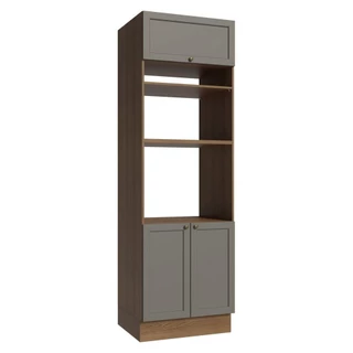 Torre Quente 70 cm 3 Portas Rustic/Cinza Vik Madesa em Oferta na Shopee