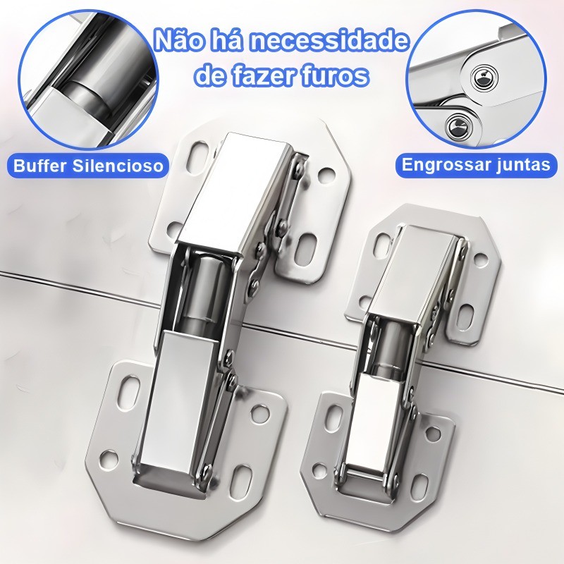 Dobradiça De Armário 10 Peças Para Porta Com Furo Sem Perfuração De 90 Graus Hardware Móveis Domésticos