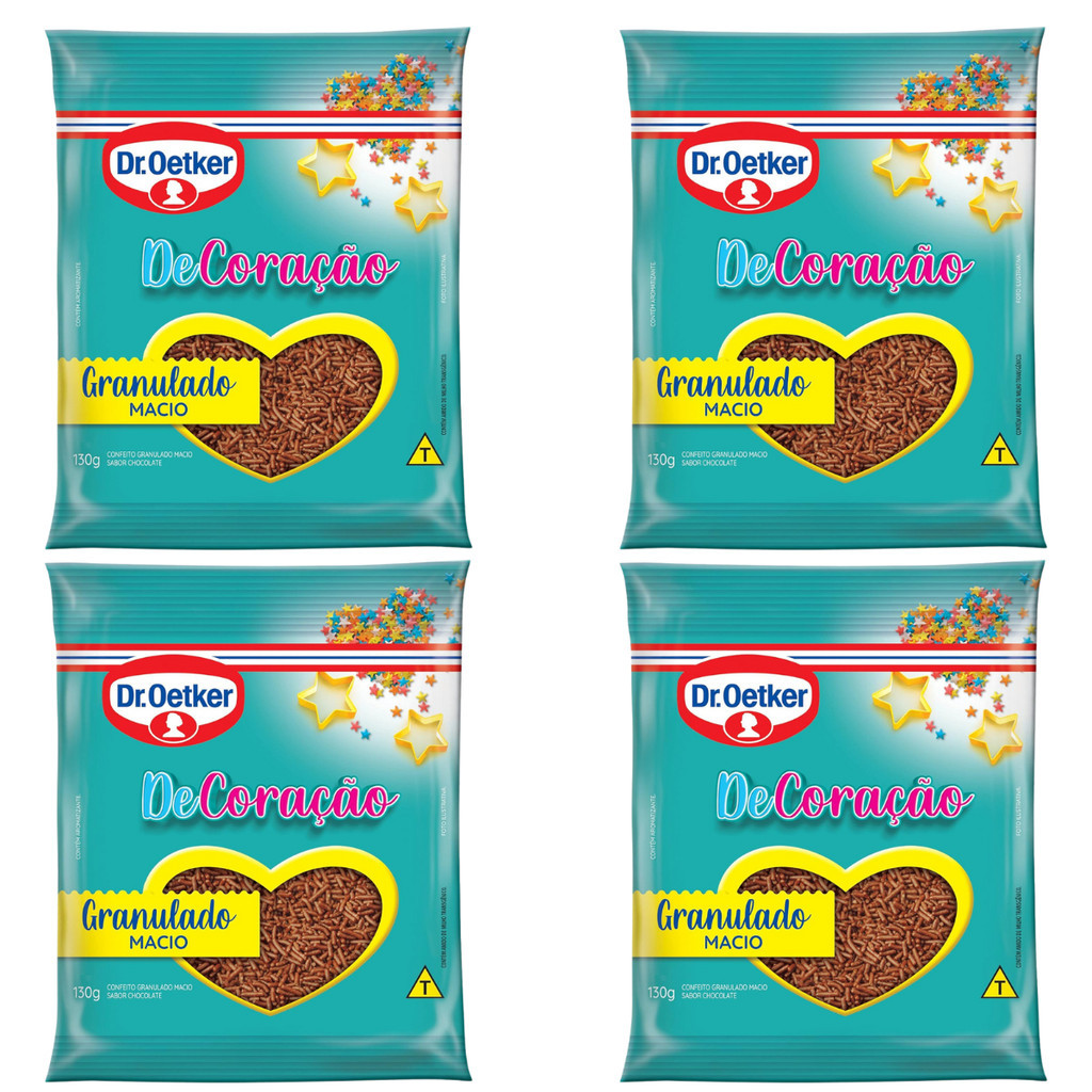 Kit C/ 4 Confeito Granulado Macio 130G Dr.Oetker.