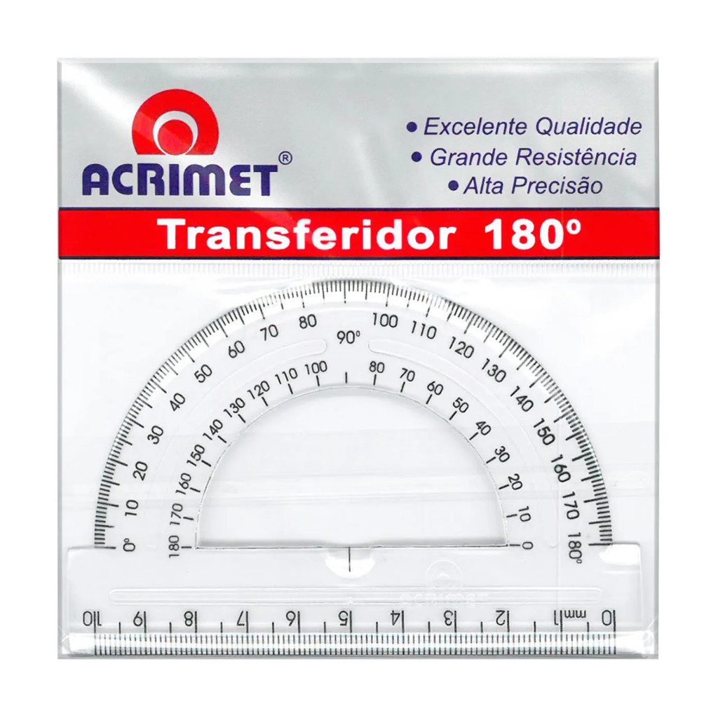 TRANSFERIDOR 180 GRAUS PLASTICO - ACRIMET | Shopee Brasil