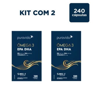 Ômega 3 EPA DHA Vitamina E Big Kit 2 - 120 Caps - Puravida