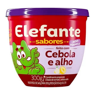 Extrato Elefante Sabores Cebola e Alho Pote 300g - Embalagem com 24 Unidades em Oferta na Shopee