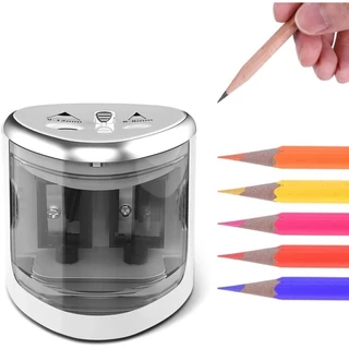 Afiador De Lápis Elétrico Para Coloridos , Afiadores Operados A Bateria No . 2 E 6-12mm , Furo Duplo Artistas De Escritório Uso Infantil Adulto