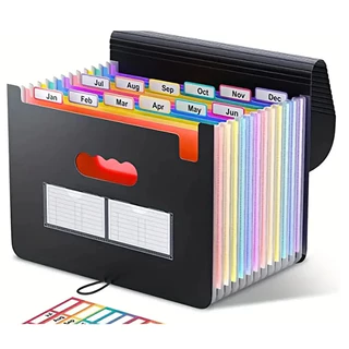 Expansão Da Pasta De Arquivos 12 Bolsos Organizador De Tamanho A4 Caixa Accordian Portátil De Grande Capacidade Para Escritório De Sala De Aula