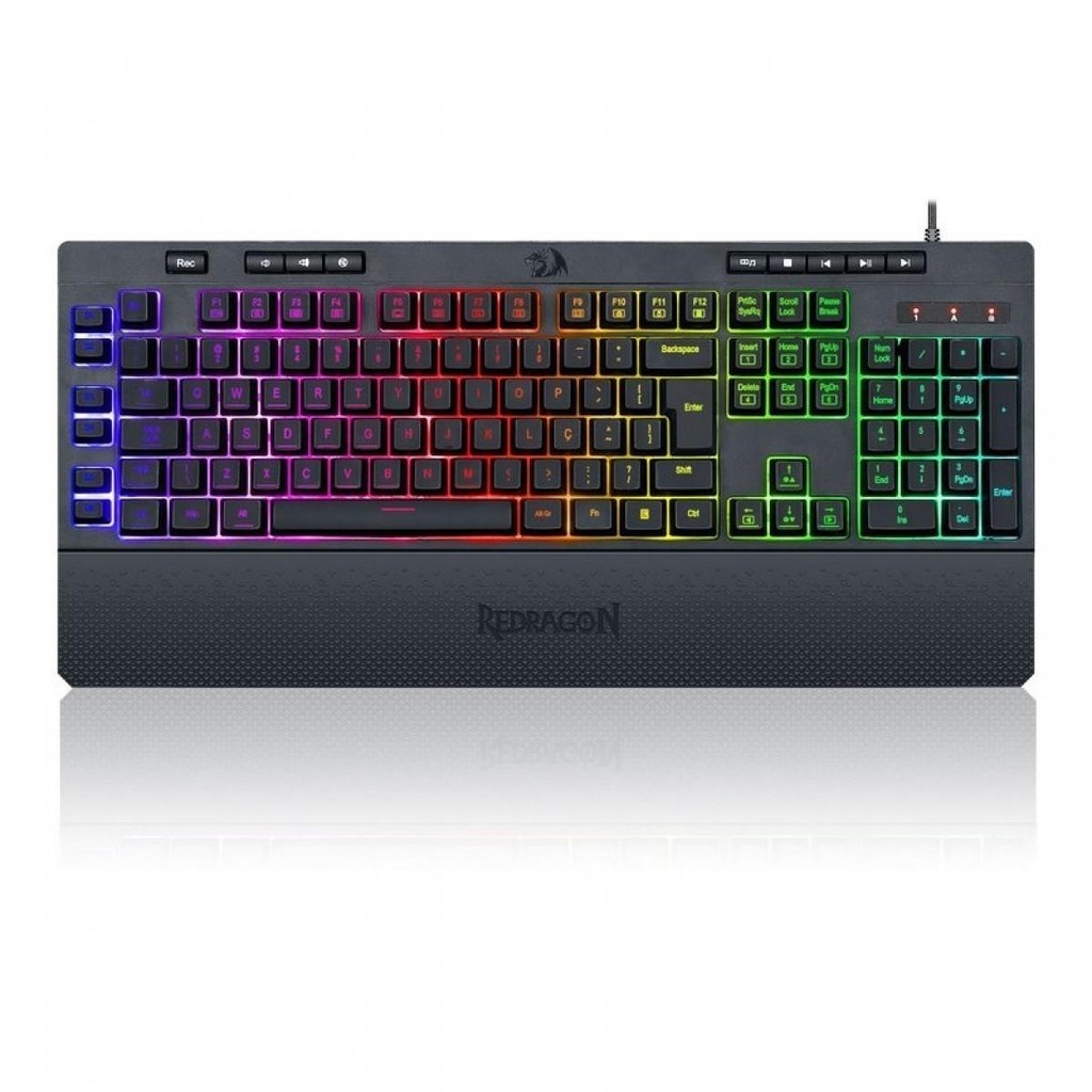 Teclado Gamer Redragon Shiva, RGB, Black, ABNT2, K512RGB