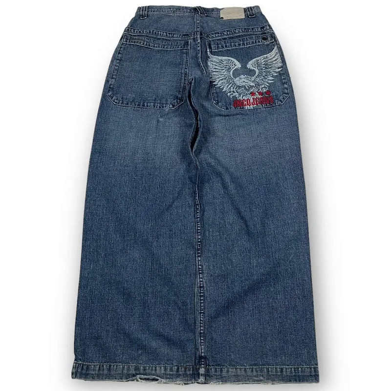 JNCO Perna Larga Jeans Homens Retro Harajuku Y2K Hip Hop JNCO Perna Larga Jeans Homens Retro Harajuku Y2K Hip Hop