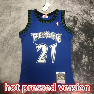NBA Camisa Quente Prensada Versão Minnesota Timberwolves # 21 De Basquetebol Garnett