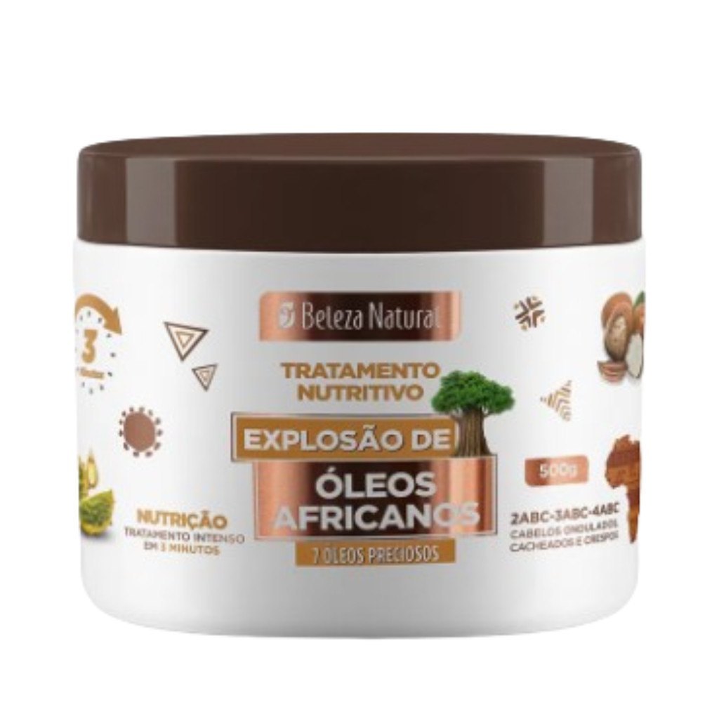 BELEZA NATURAL CREME TRATAMENTO NUTRITIVO ÓLEOS AFRICANOS 500g | Shopee ...