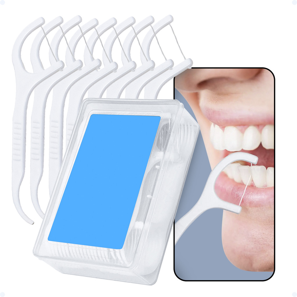 Kit Fio Dental Profissional Com Haste 26 Unidades Limpeza Aparelho Com ...