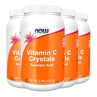 Kit 4x Pó Cristais de Vitamina C Now Foods 1361g Puro Importado /Made in Usa