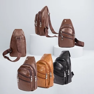 Bolsa Shoulder Bag Transversal Masculina em Couro Resistente Designe Ergonômico Conforto Qualidade