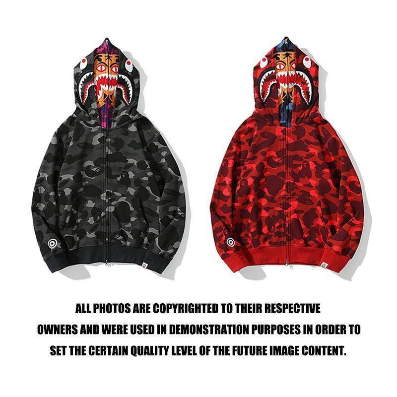 BAPE Hoodie Cabeca De Macaco Zipper Cartoon Anime Classico Tubarao Impressao Sweatshirt Unisexo Casaco Solto Shopee Brasil
