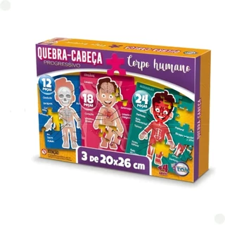 Quebra Cabeça Progressivo Humano 12131 - Toia Brinquedos