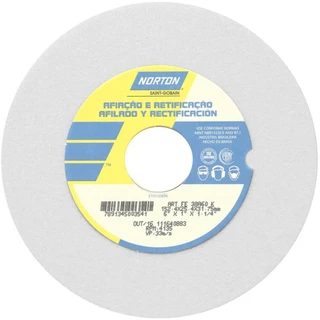 Rebolo reto para metal duro 6" x 1" x 1.1/4" - FE38A - Norton em Oferta na Shopee
