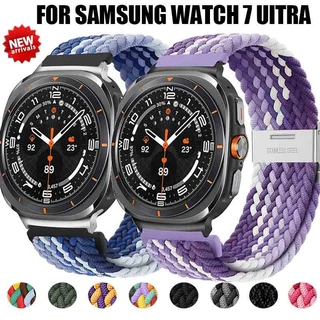 Pulseira De Fivela De Laço Tecido De Nylon Compatível Com Samsung Galaxy Watch Ultra 47mm Banda Para 7 Acessórios