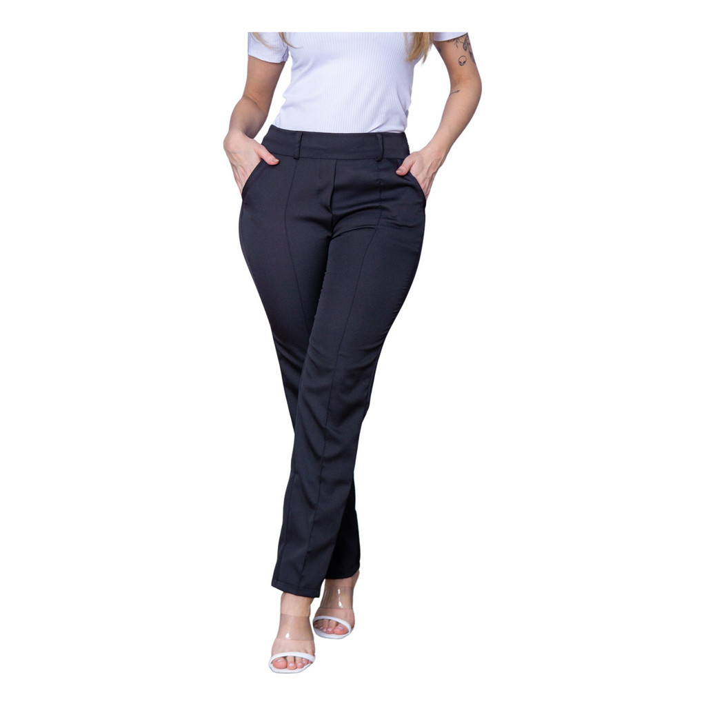 Calça De Trabalho Feminina Social Alfaiataria Com Bolso | Shopee Brasil
