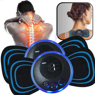 2x Massageador Portátil Elétrico Dor Pescoço Coluna Recarregável Micro Choques Acupuntura Gel