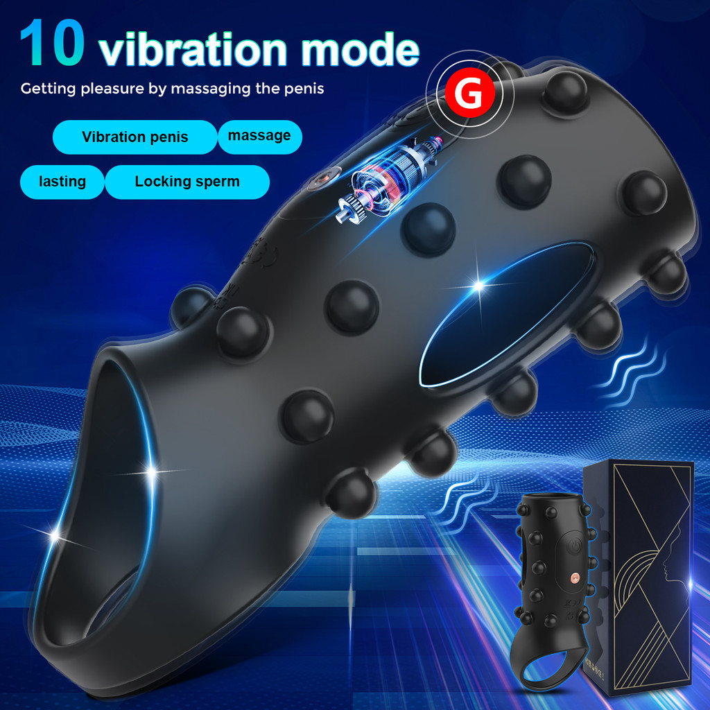 HESEKS Masculino Vibratório Anel Peniano Manga De Silicone Testículo ...