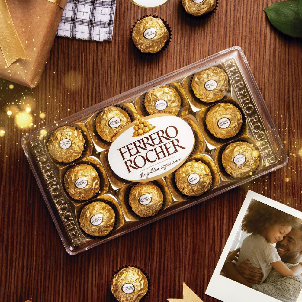 Bombom Ferrero Rocher 12 Un Chocolate Ao Leite Avelã Caixa Acrílica ...