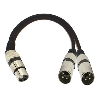 Cabo Xlr Splitter Y 50 Cm Divisor 1 Fêmea X 2 Machos