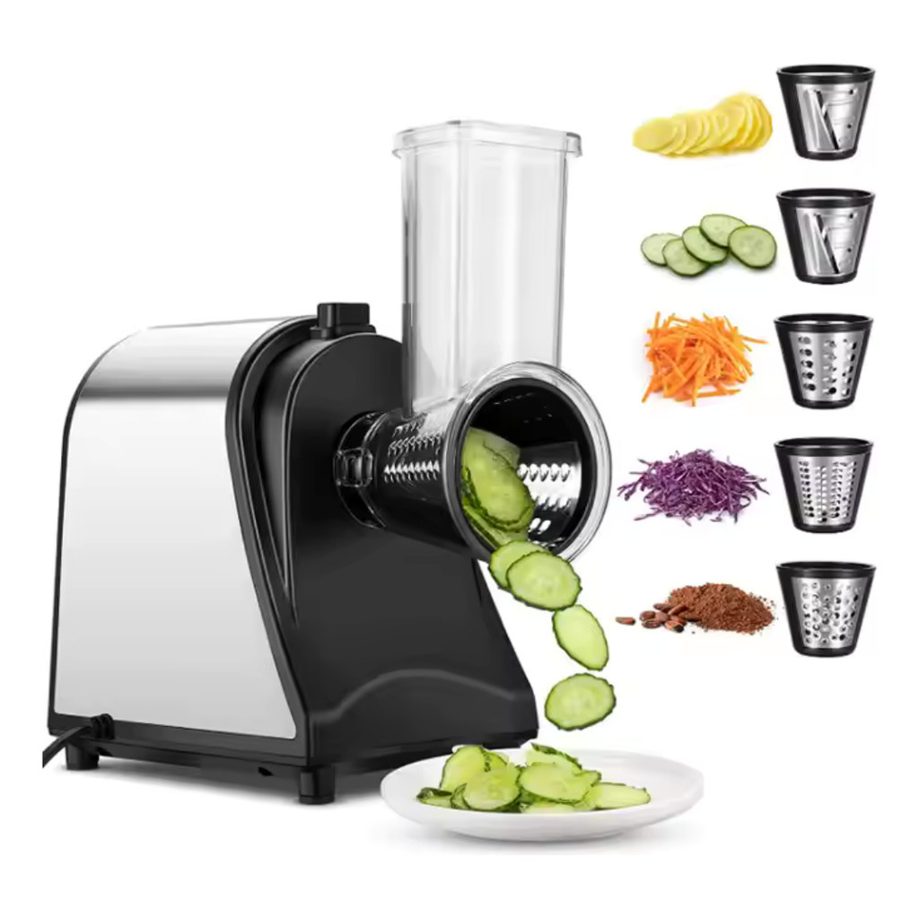 Cortador Elétrico Automático De Vegetais Ralador 5 EM 1 Lâmi