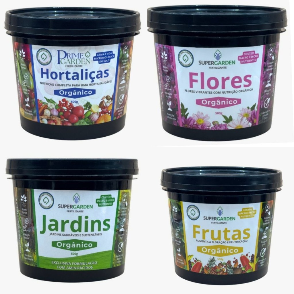 Adubo Orgânico Supergarden para Hortaliças Flores Jardim Frutas 500g ...