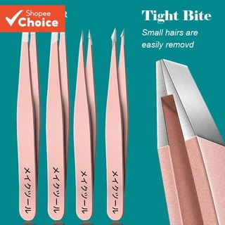 4/8 Pçs Pinças De Aço Inoxidável Para Sobrancelhas Remoção De Pêlos Faciais Ponta Pontiaguda Angular Rosa Prata Extração em Oferta na Shopee