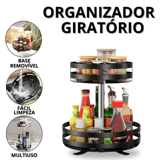 Organizador Giratório Cozinha Prateleira Organizadora Rotativa Fruteira Giratória Porta Temperos em Oferta na Shopee
