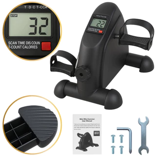 Pedal Portátil Ergométrico com Painel Digital – Fortalece Pernas e Braços - Bicicleta Mini