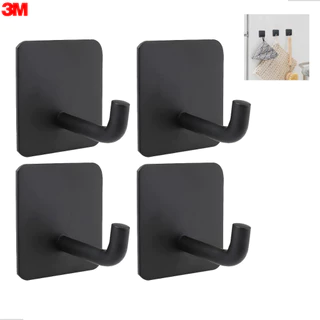 Kit 4 Gancho Inox Adesivo 3m Parede Suporte Cabide Autocolante Pendurar Chave Utensílios Resistente