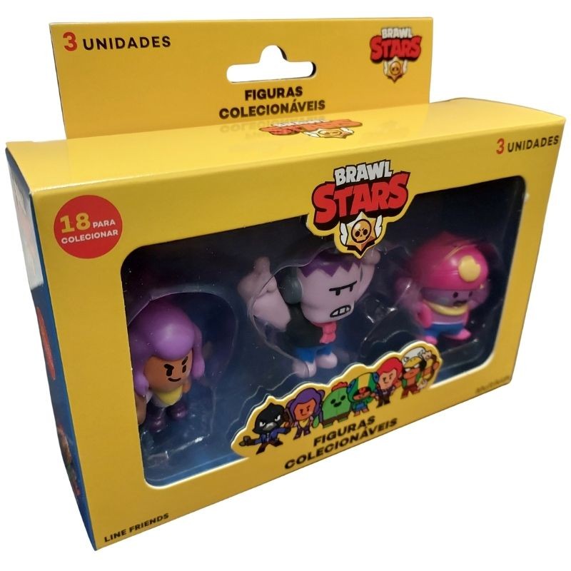 Bonecos Brawl Stars Pack 3 Personagens Shelly Frank Eugênio Multikids ...