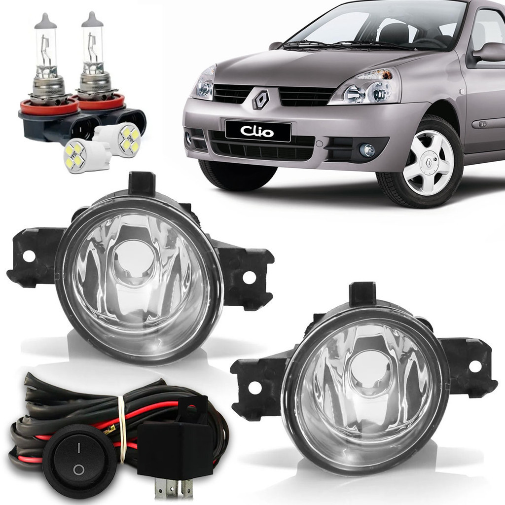 Kit Farol De Milha Neblina Clio 2003 2004 2005 2006 2007 2008 2009 2010 ...