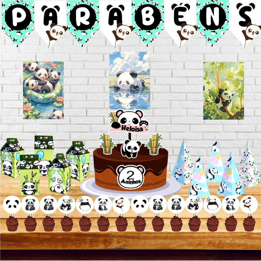 Kit Festa Só um Bolinho - Panda