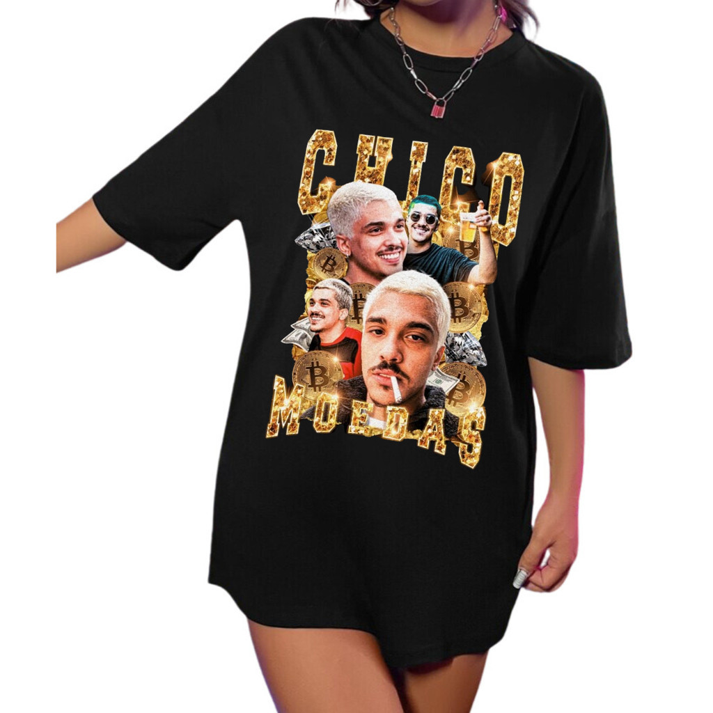 Camiseta Oversized Streetwear Chico Moedas