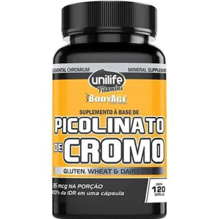 PICOLINATO DE CROMO - 500MG - 120 CAPSULAS - UNILIFE