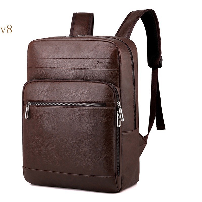 Mochila multifuncional para homens alta qualidade couro luxo portáteis laptops impermeável 1SAW