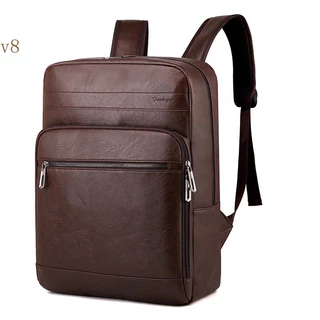Mochila multifuncional para homens alta qualidade couro luxo portáteis laptops impermeável 1SAW