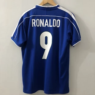 19998 Brasil Away Soccer Jersey RONALDO RIVALDO Homens Adultos Retro 98 Football SHirts