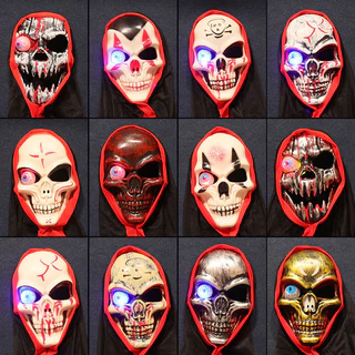 Máscara De Halloween Brilhante Assustadora De Dançarino De Crânios De Vampiro Adulto